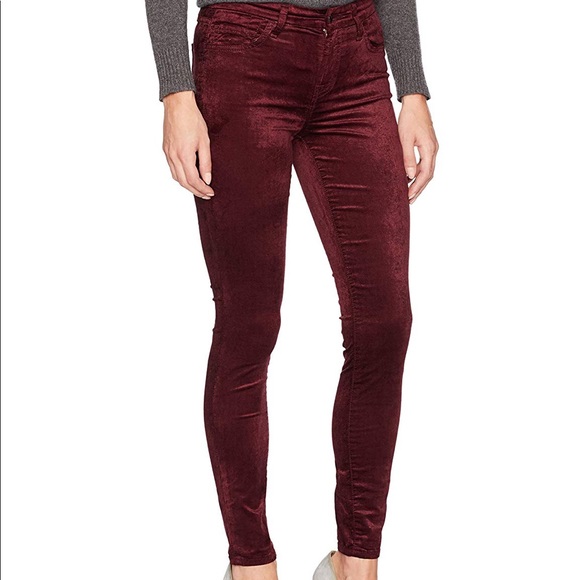 7 For All Mankind Red Velvet Ankle Skinny Jean - Picture 2 of 4